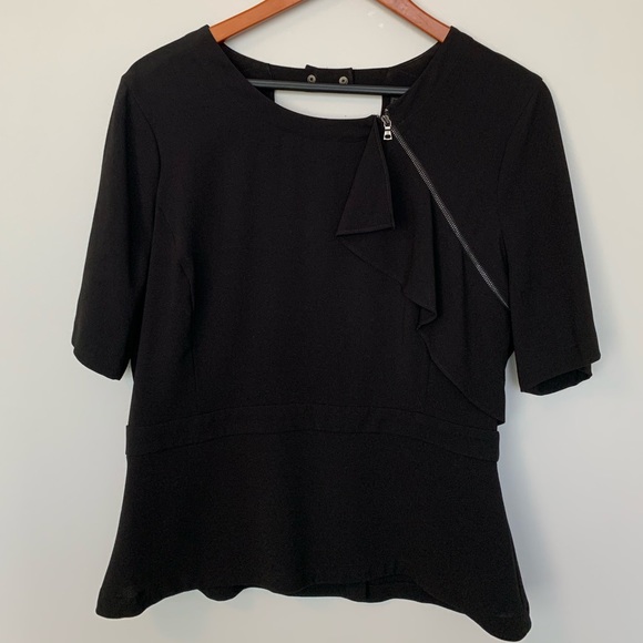 BCBG MaxAzria Cadie open back peplum Blouse - Picture 8 of 11